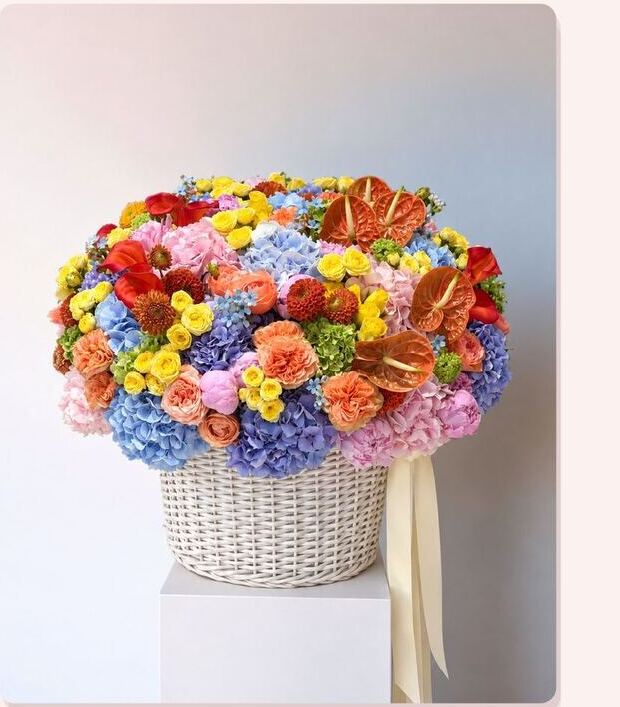 Citrus Bloom - Anthurium · Hydrangea · Garden rose · Spray rose · Peony